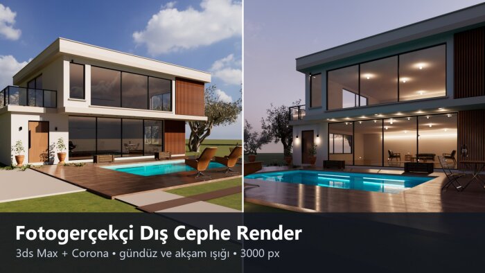 binanız için fotogerçekçi dış cephe render yapabilirim