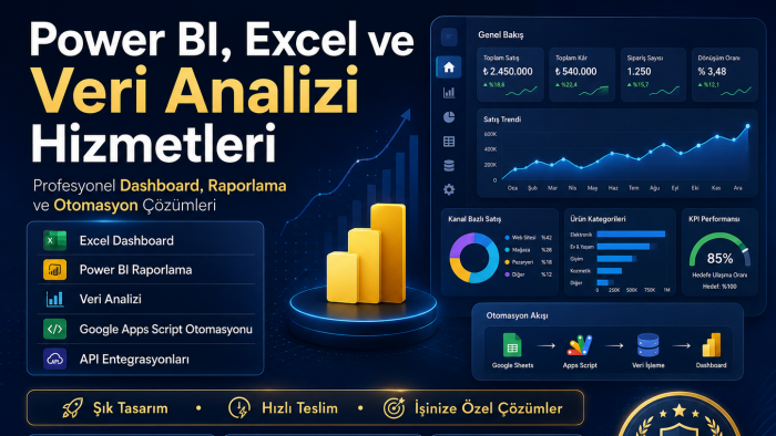 verilerinizi anlaşılır ve profesyonel raporlara dönüştürürüm