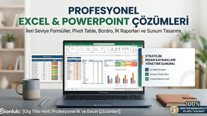 profesyonel Excel tabloları ve sunumları hazırlıyorum
