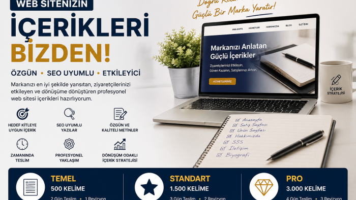 web siteniz için profesyonel içerikler hazırlıyorum