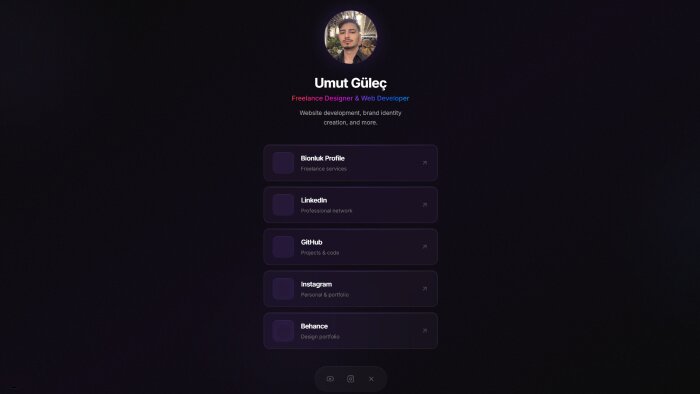 modern ve premium link sayfası tasarlarım