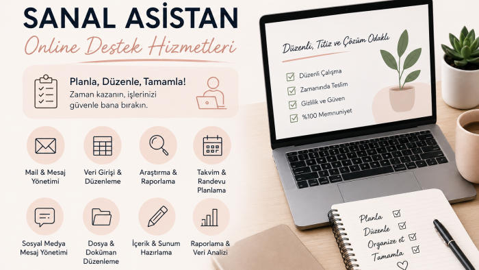 sanal işlerde düzenli destek sağlarım