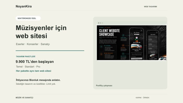 müzisyen ve sanatçılar için web sitesi yaparım