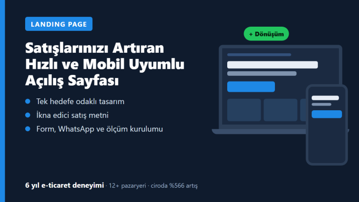 satışlarınızı artıran landing page tasarlarım