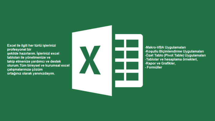 excel ile ilgili tüm işlerinizi yaparım