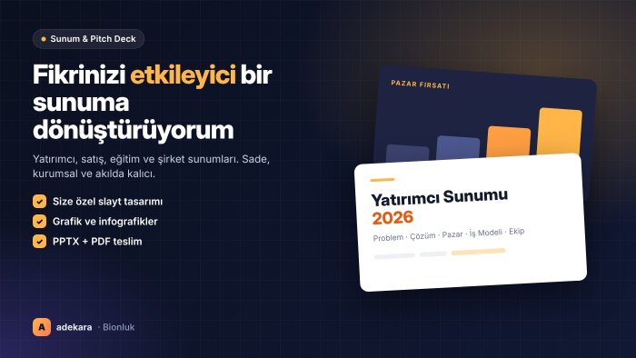 profesyonel sunum ve yatırımcı sunumu tasarlarım