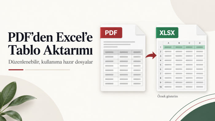 PDF tablolarınızı düzenlenebilir Excel dosyasına aktarırım