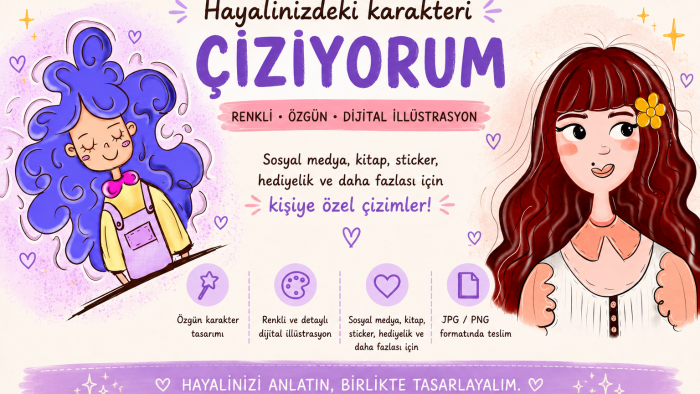istediğiniz tarzda karakter illüstrasyon çizebilirim