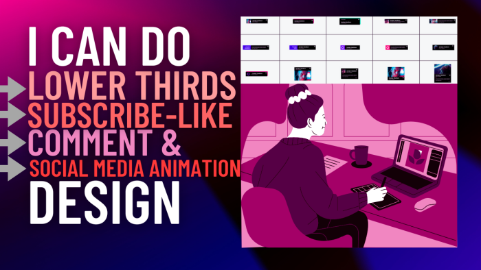 sosyal medya lower thirds, abone ol animasyonları yaparım
