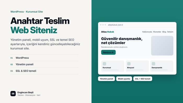 WordPress ile anahtar teslim kurumsal web sitenizi kurarım