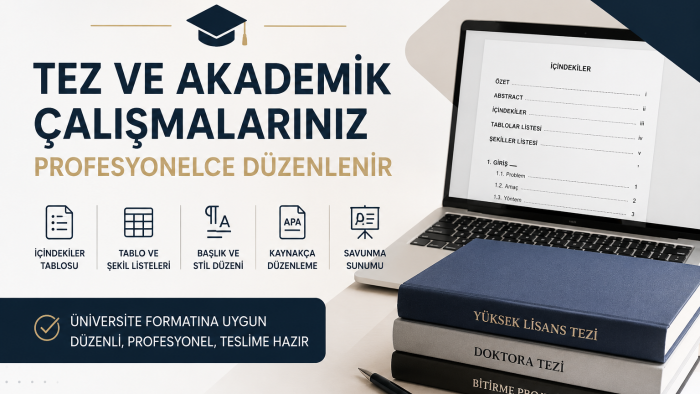 tez ve akademik çalışmalarınızın formatlarını düzenlerim