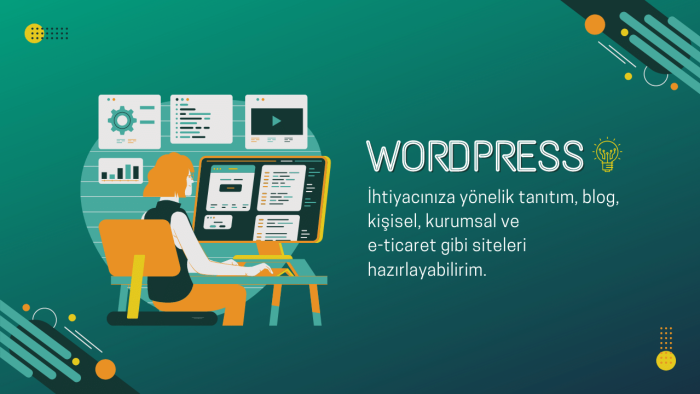 WordPress ile tanıtım, e-ticaret vb siteler hazırlayabilirim
