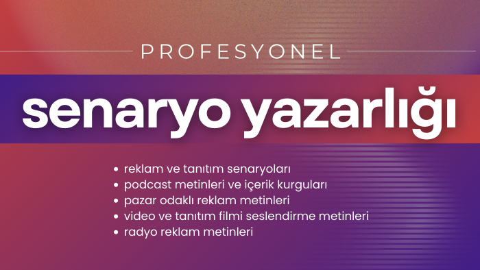 yaratıcı senaryo ve özgün reklam metinleri yazabilirim