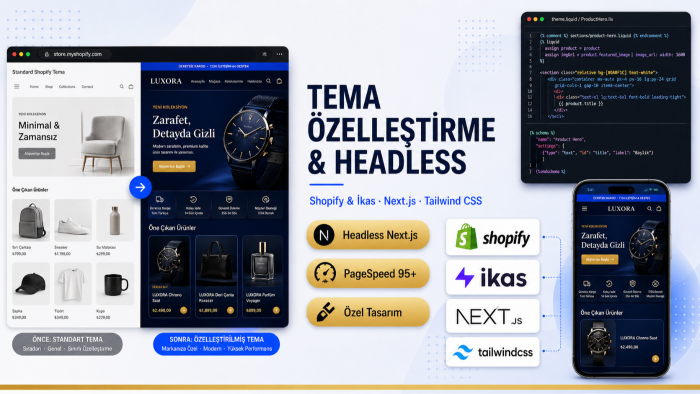 shopify ve ikas tema özelleştirme ve headless yaparım