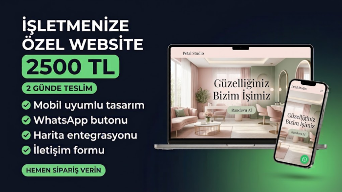 işletmeniz için hızlı ve modern web sitesi yaparım