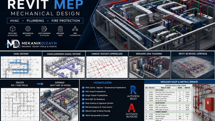 profesyonel Revit MEP ve mekanik projeler üretirim