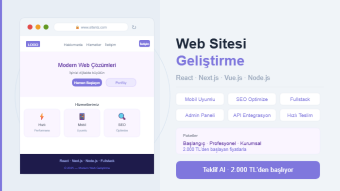 modern ve hızlı web siteleri tasarlayıp geliştiririm