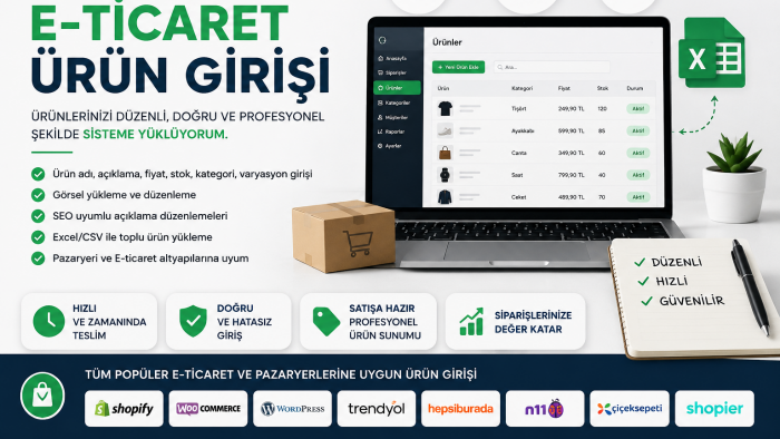  ürün girişi yaparım