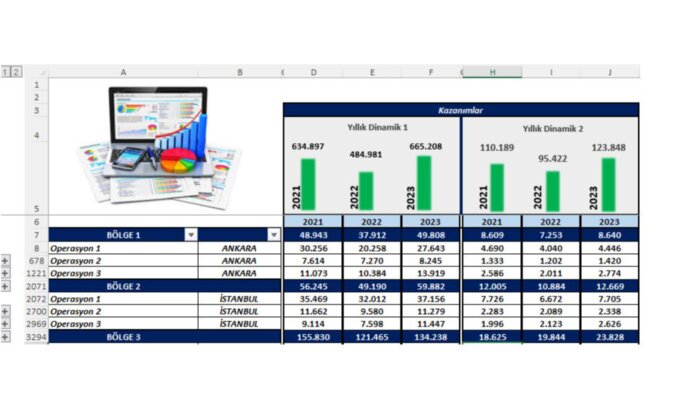 Excel ile ilgili tüm işlerinize destek olurum