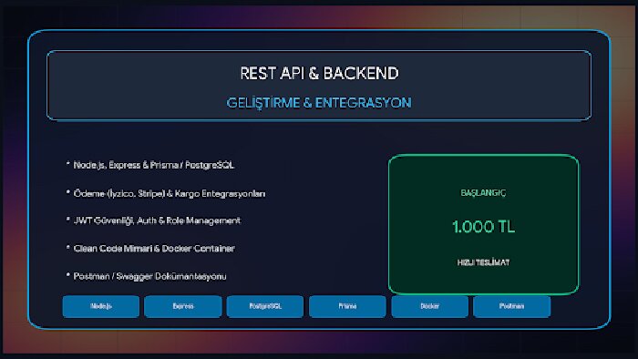 Node.js ve Express ile REST API ve backend yazarım