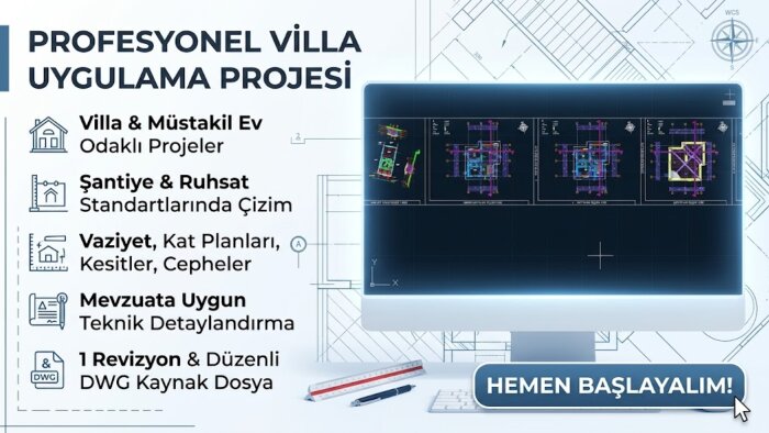 mimari uygulama ve ruhsat projelerinizi autocad ile çizerim