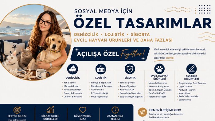 sosyal medyalar için sektöre özgü içerik üretimi yapıyorum