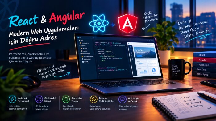 React ve Angular ile modern web arayüzleri geliştiririm