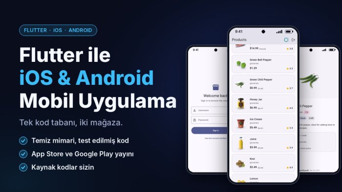 Flutter ile iOS ve Android uygulamanızı geliştiririm