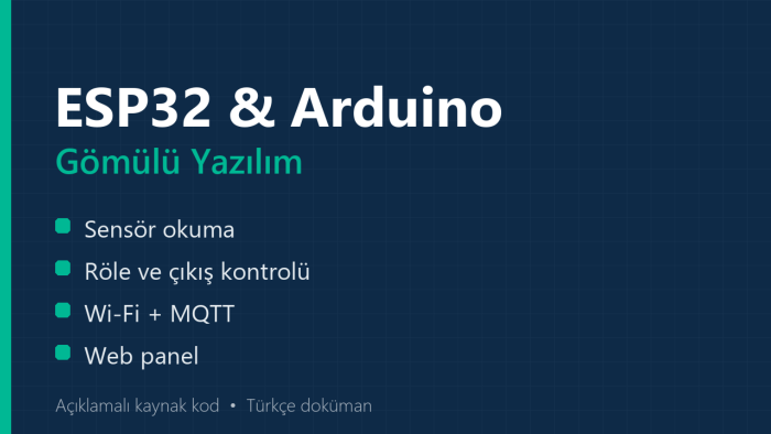 ESP32 ve Arduino için gömülü yazılım yazarım