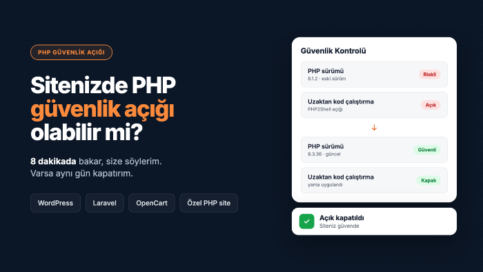 sitenizde PHP güvenlik açığı var mı kontrol eder, raporlarım