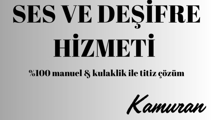 ses kayıtlarınızı titizlikle yazıya dökerim