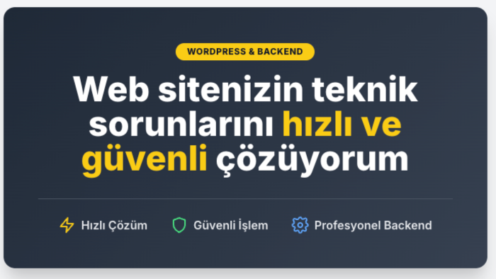 web projelerinde backend sorunlarını çözüyorum