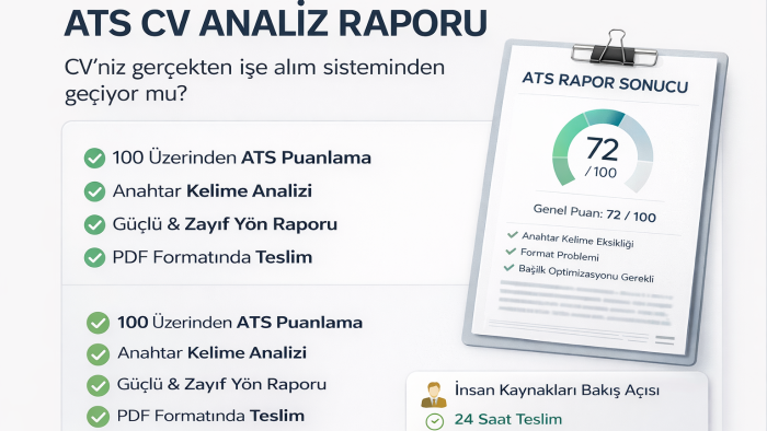 CV’nizi ATS sistemine göre analiz edip puanlarım