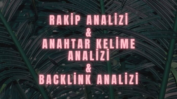 anahtar kelime ve rakip analizini en hızlı şekilde yaparım