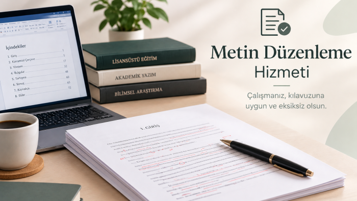 makale ve metin çalışmalarınızı kılavuza göre düzenlerim