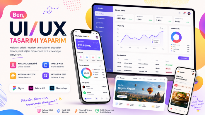 arayüz - UI/UX - tasarımı yaparım