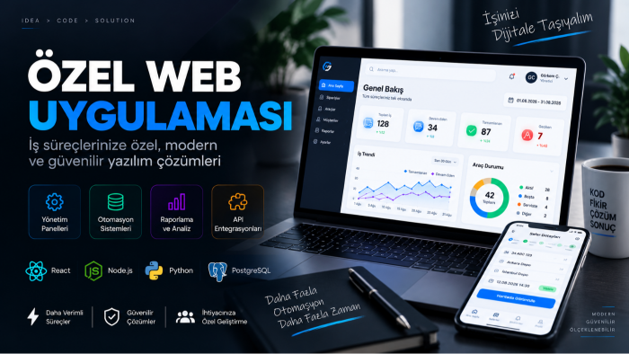 işletmenize özel web uygulaması geliştiririm