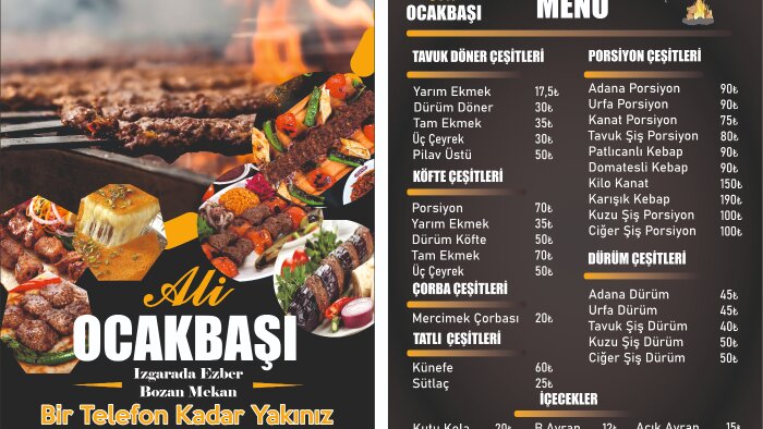 dikkat çekici size özel broşür ve menu tasarımı yapabilirim