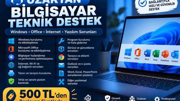 bilgisayar sorunlarınızı uzaktan çözerim