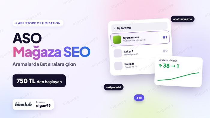uygulamanızı mağaza aramalarında üst sıralara taşırım
