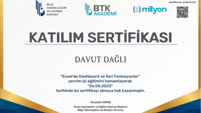 excel konusunda ileri düzey işlemler yapmaktayım