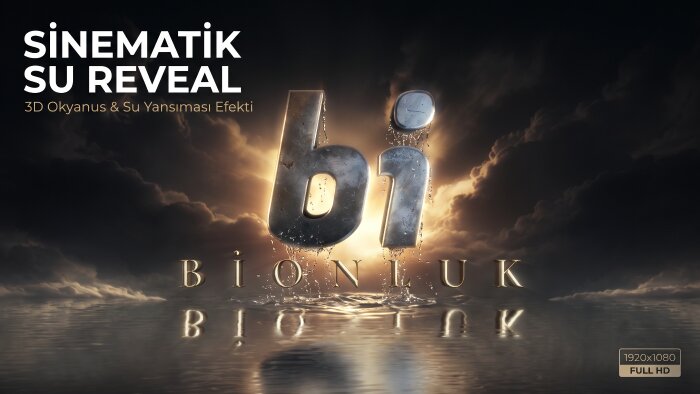 3d okyanus ve su yansımalı logo intro yaparım