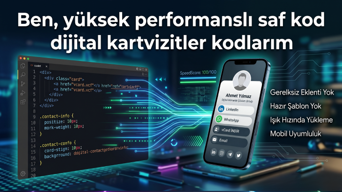 yüksek performanslı saf kod dijital kartvizitler kodlarım