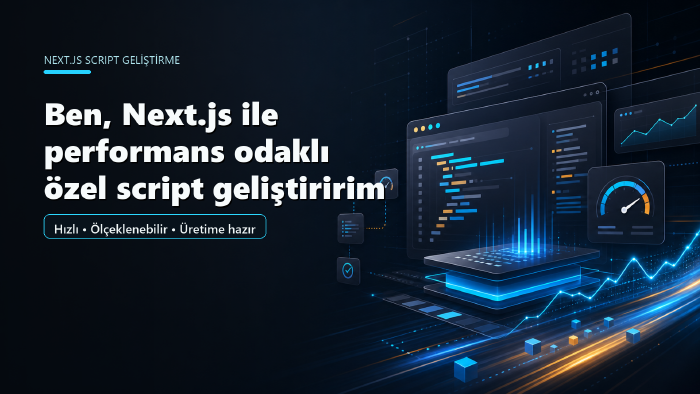 Next.js ile performans odaklı özel script geliştiririm