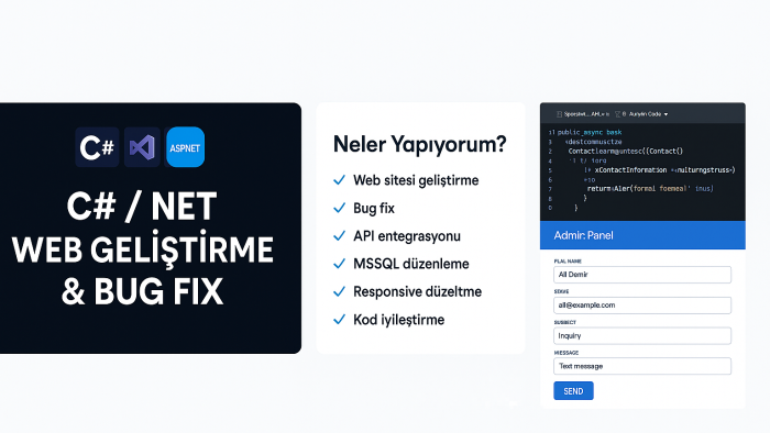 dotnet teknolojileri ile web geliştirme yaparım