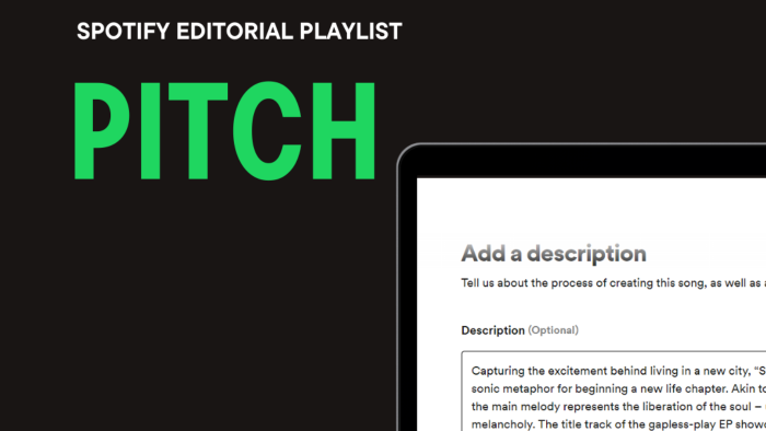 Spotify editoryal çalma listeleri için pitch metni yazarım