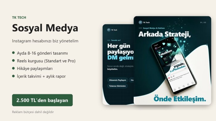 işletmenizin Sosyal Medya hesabını yönetirim