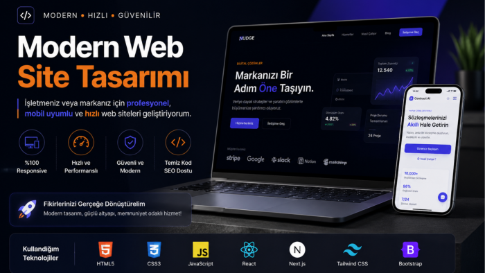 modern ve profesyonel web siteleri geliştiriyorum