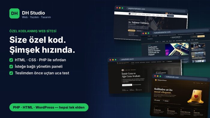 PHP ve HTML/CSS ile size özel kodlanmış web sitesi yaparım