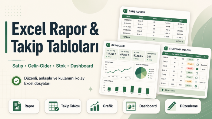 Excel rapor ve takip tablosu hazırlarım